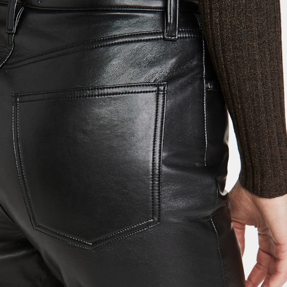 NWT Agolde Black Leather Pants - Picture 6 of 9